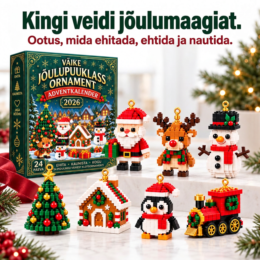 🎅🔥 Viimane päev 50% soodustuse saamiseks! 🌥️ Jõuluootuse kalender klotsidega, mis aitab kogu perel jõuludeni päevi lugeda! 🎄 Sobib suurepäraselt jõulupuu kaunistamiseks. ❤️