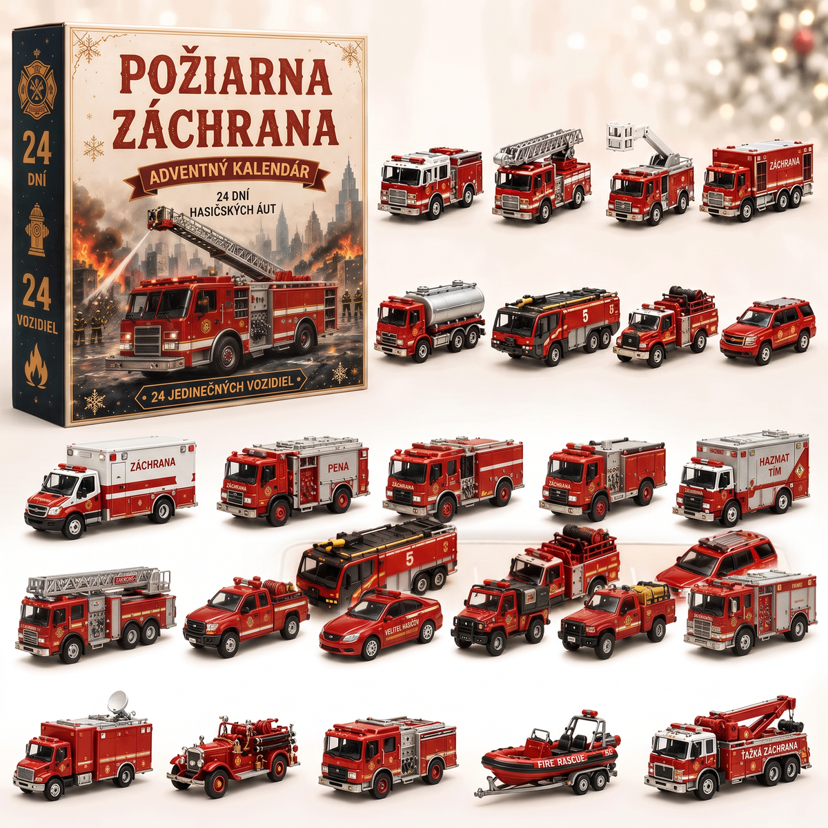 🔥 🎄 VIANOČNÁ ŠPECIÁLNA PONUKA: 50 % ZĽAVA🌥️ - 🎁 24-dňový adventný kalendár s vozidlami: Zostavte si vlastný vozový park 🚗❤️