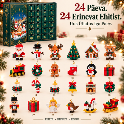 🎅🔥 Viimane päev 50% soodustuse saamiseks! 🌥️ Jõuluootuse kalender klotsidega, mis aitab kogu perel jõuludeni päevi lugeda! 🎄 Sobib suurepäraselt jõulupuu kaunistamiseks. ❤️