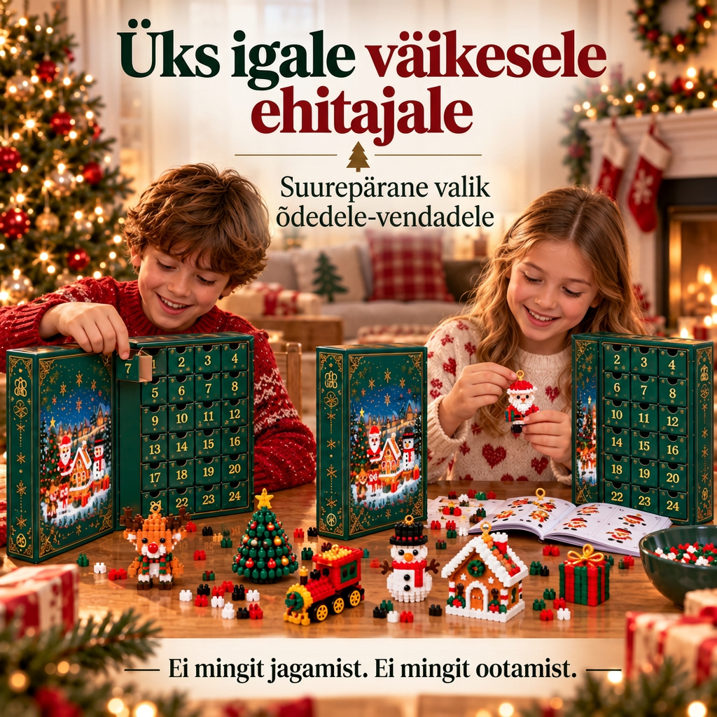 🎅🔥 Viimane päev 50% soodustuse saamiseks! 🌥️ Jõuluootuse kalender klotsidega, mis aitab kogu perel jõuludeni päevi lugeda! 🎄 Sobib suurepäraselt jõulupuu kaunistamiseks. ❤️