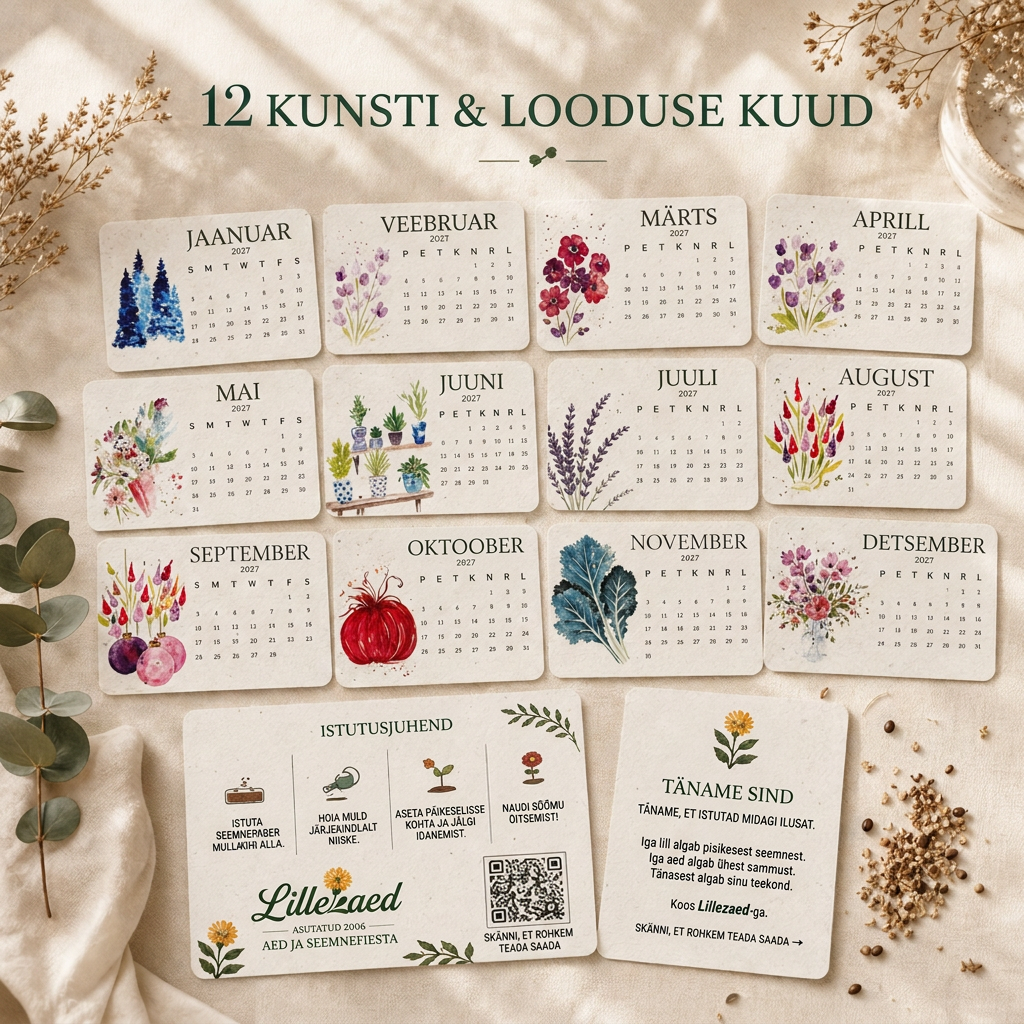 🌱 2027. aasta külvikalender 🌥️ – Üks ilu aasta, uus elu igal lehel! 💙