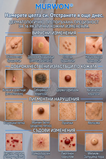 🇧🇬 Качествено българско производство, бърза вътрешна доставка | MURWON® 🌥️ Лепенки с микроигли за намаляване проявите на несъвършенства по кожата 🥦 (При кожни израстъци, брадавици, бенки, пигментни петна и други видими кожни дефекти.) 🖤