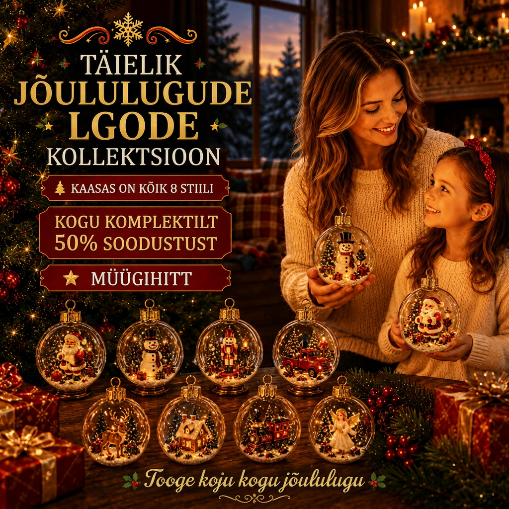 🎄 Švytintis kalėdinis pasakos papuošalas🌥️ – Šviečianti miniatiūrinė šventinė scena su šilta LED šviesa💙